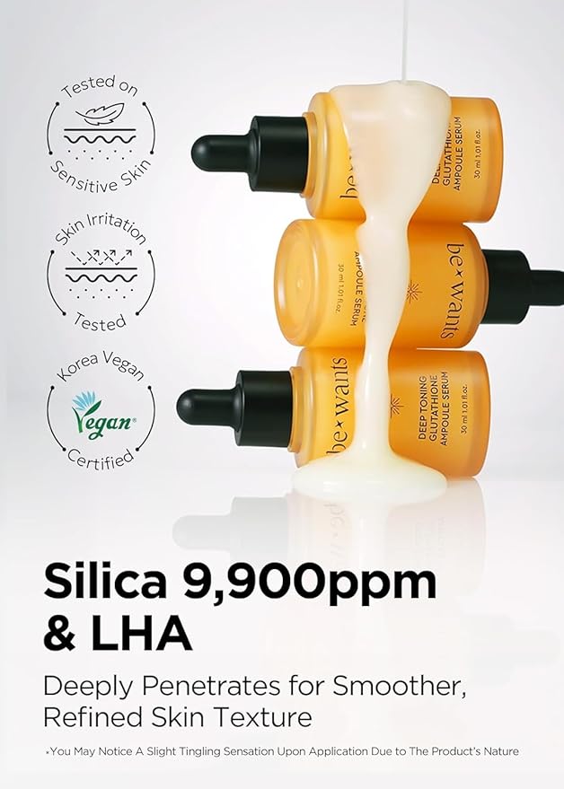 [K-Beauty] Bewants Deep Toning Glutathione Ampoule Serum | Korean Skincare with Vitamin C & Calendula Extract, 1.01 fl.oz & Bewants Deep Toning Glutathione Spot Patch