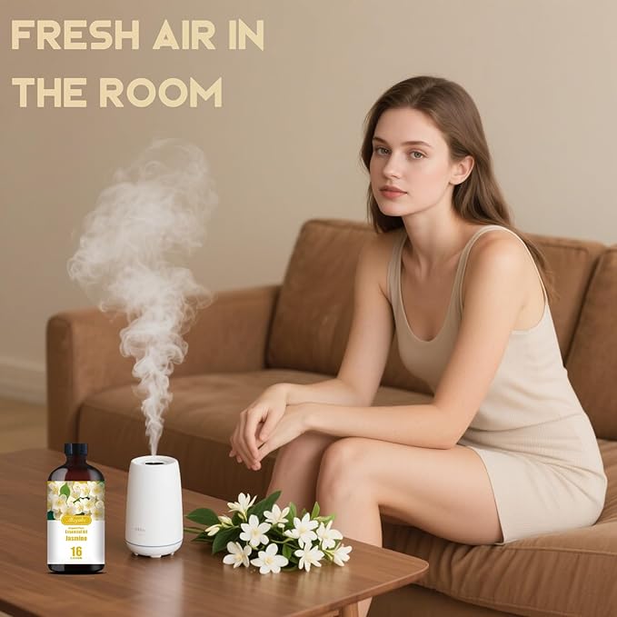 Jasmine Essential Oil-Jasmine Fragrance Oil 16.33oz (490ml)-100% Pure Natural Scent for Diffusers, Candles, Soap Making & Aromatherapy-Relaxing Home & Gift Essential Oil for Bath, Massage