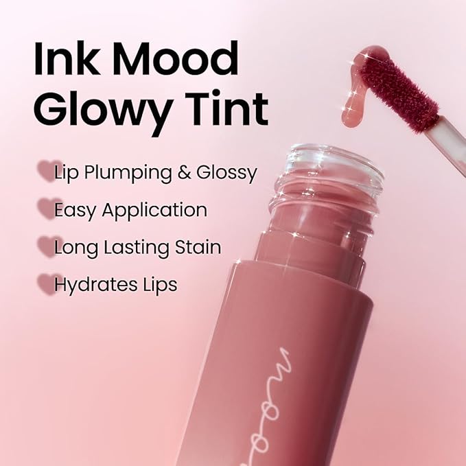 Peripera Ink Mood Glowy Tint | Lip-Plumping, Naturally Moisturizing, Lightweight, Glow-Boosting, Long-Lasting, Comfortable, Non-Sticky, Mask Friendly, No White Film 033 ROSY WISH