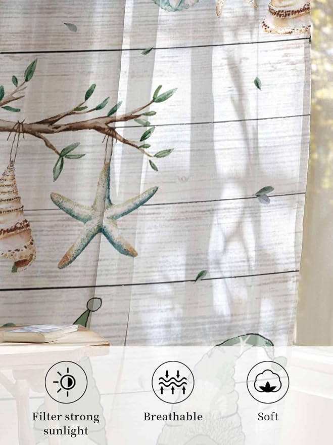 Sheer Curtains 54 Inch Length, Sage Green Gnomes Semi Sheer Curtains Light - Image 6