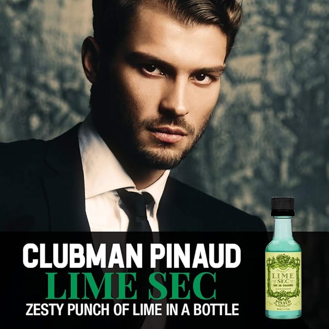 Clubman Pinaud Lime Sec Eau De Cologne – Fresh Citrus Scent, Invigorating After Shave Cologne for Men, 1.7 oz, 2 Pack