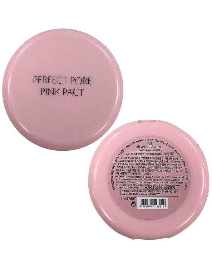 THESAEM Saemmul Perfect Pore Pink Pact - Makeup Finishing Pressed Powder for Sebum Control and Pore Minimization, Soothes Sensitive Skin with Calamine, Setting Powder, Clumps Free 12g