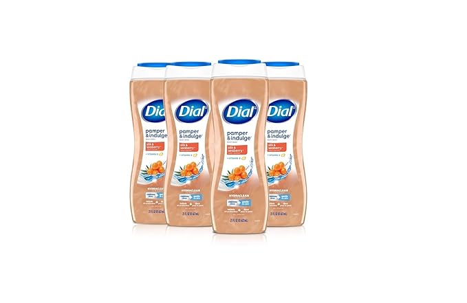 Dial Body Wash, Pamper & Indulge, Silk & Seaberry, 21 fl oz, Pack of 4