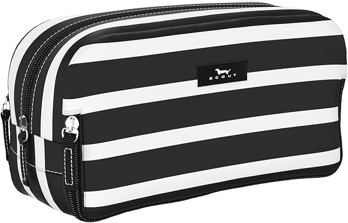 SCOUT 3-Way Toiletry Bag - Travel Makeup Pouch for Women with Three Zipper Compartments - Stands Upright, Wipes Clean