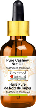 Greenwood Essential Pure Cashew Nut Oil (Anacardium occidentale) with Glass Dropper 15ml (0.50 oz)