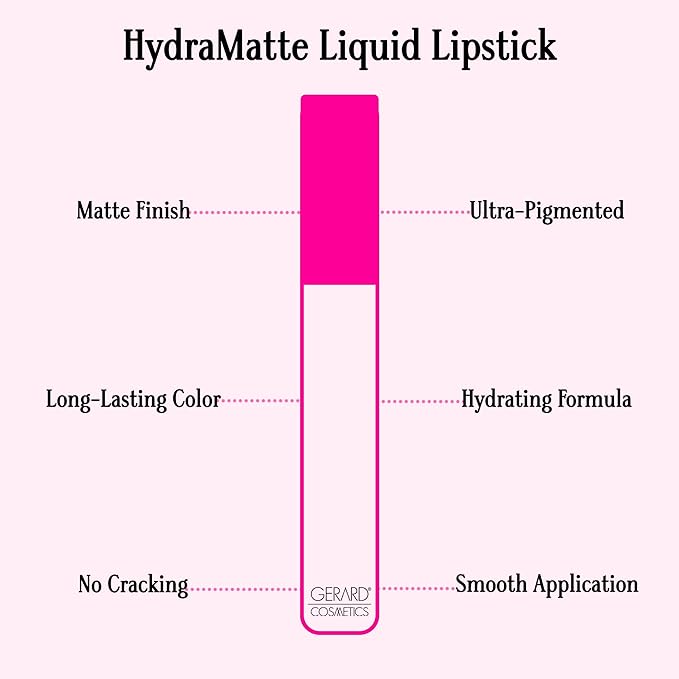Gerard Cosmetics HydraMatte Liquid Lipstick Immortal, Red Matte Lip Stick, Long Lasting and Non Drying, Super Pigmented Fully Opaque Lip Color