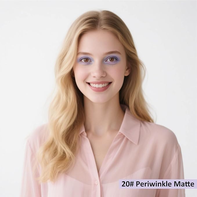 Blue Eyeshadow Stick Blendable Cream Eyeshadow Waterproof Long Lasting High Pigmented eyeshadow Pencil, Hypoallergenic Nude Eye Shadow Stick (20# Periwinkle Matte)