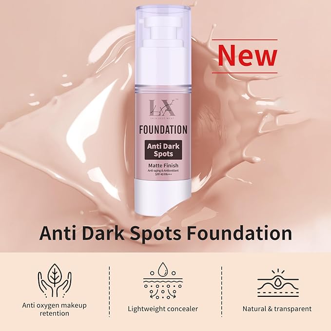 Anti-Dark Spot Liquid Foundation - Collagen Serum Foundation Infused with 2% Niacinamide, High Coverage For A Smooth & Satin Finish, 209 Medium