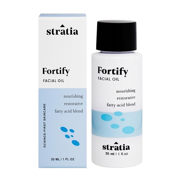 Stratia Fortify - Restorative Facial Oil with Omega Fatty Acids Blend, Nourishing & Non-Greasy for Dry, Combo & Sensitive Skin, 1 Fl Oz