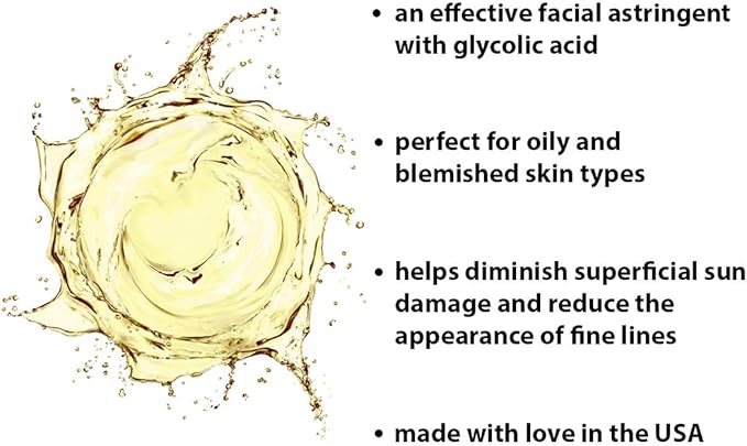 RAYA Eucalyptus Astringent with AHA 8 oz (G-207) | Exfoliating Glycolic Facial Toner for Oily and Break-Out Skin | Helps Balance pH and Dry Up Blemishes | Made with Alpha Hydroxy Acids