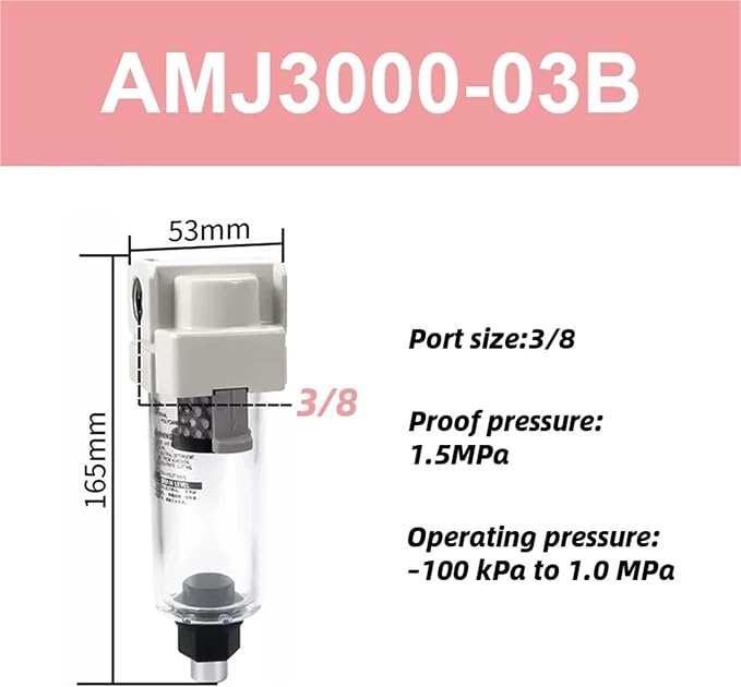 Vacuum Water Droplet Separator Pipeline Filter AMJ AMJ3000-03B AMJ4000-04B-C - Image 2