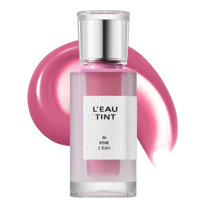 BBIA L’EAU Tint – Glossy & Glow Lip Stain, Watery Lip Tint, Non-Sticky, High Shine Finish, Long-lasting, Moisturizing, Lightweight, Natural, Daily Use, Vegan, Korean Lip Makeup (06 PINK L'EAU)