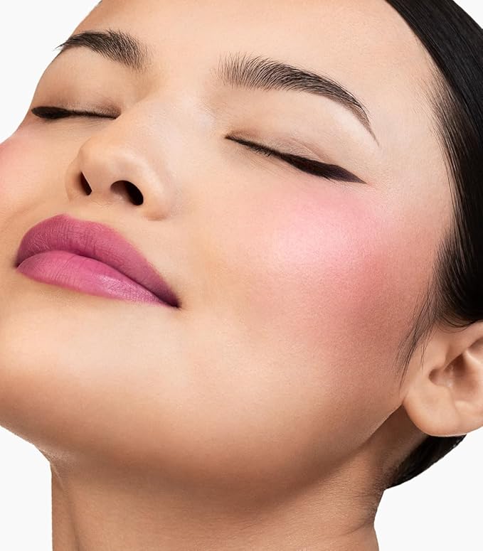 MAKE Beauty Skin Mimetic Microsuede Blush - Matte Powder Blush for Cheeks with Long Lasting Color - Non Comedogenic, Travel Size Makeup Single Palette. Shade - Fuchsia Flush (Pink)