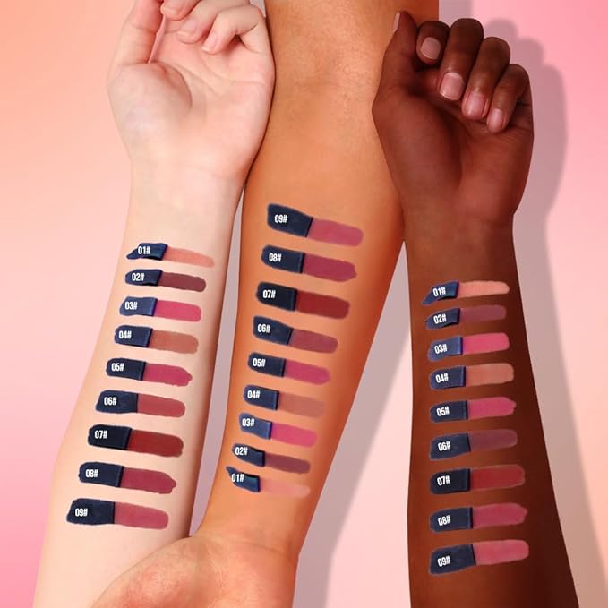 Lip Stain - Wipe-Off &Peel Off Lip Color | Waterproof, Long Lasting, Transfer-Resistant, Smudge-Proof Lip Tint | Easy Wipe Finish, High Pigment | All-Day Vibrant Kiss-Proof Lip Stain, 07#+09#