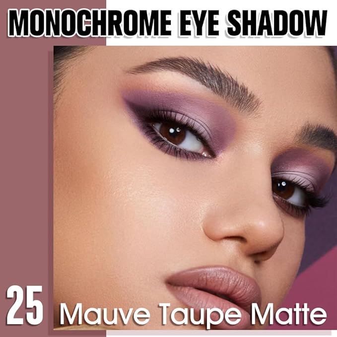 Single Matte Eye Shadow Palette Makeup, Mauve Taupe Matte Eyeshadow For Mature Women, Monochrome Eye Shadow Makeup, Pigmented Waterproof Sombras Para Ojos, Vegan, Talc, Paraben & Cruelty Free, 25
