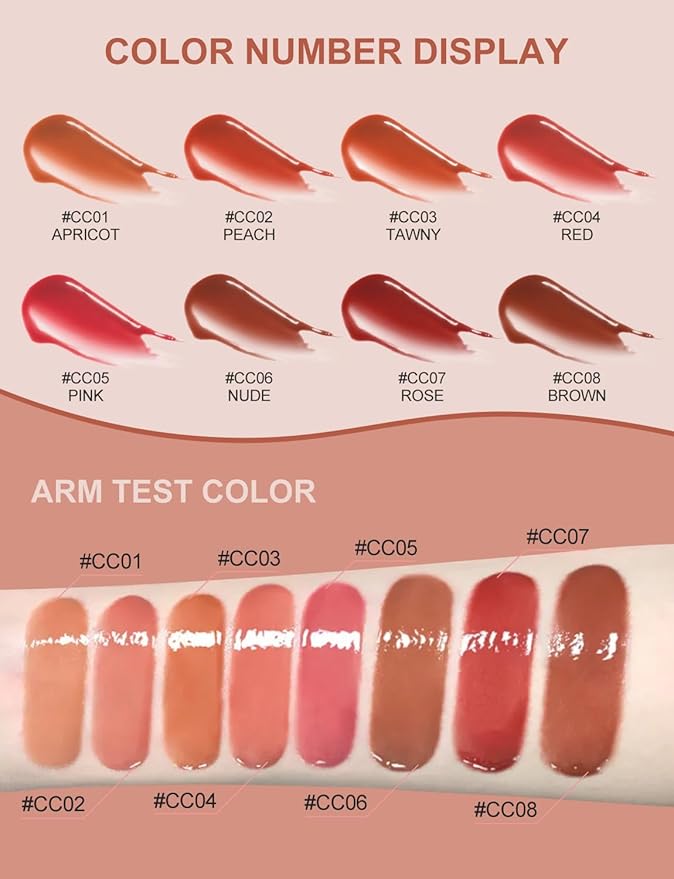INTO YOU Lip Gloss Coco Liquid Moisturizing Lipstick Long Lasting Lip Stick Lip Stain Makeup Glitter Shine Non-sticky Lipstick for Women (CC07)
