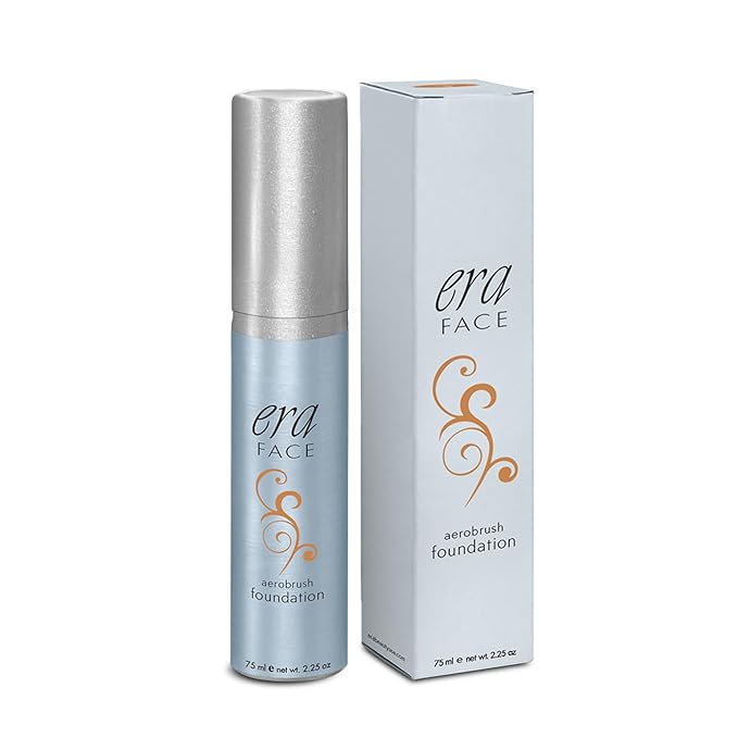 ERA Face spray makeup (R8 Amber, 2.25 oz) - airbrush foundation, everyday, buildable, professional spray on cosmetics by Era Beauty
