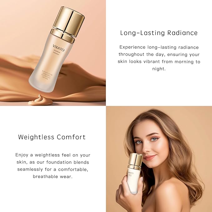 Cover Hydration Liquid Foundation Concealer, 45ML Moisture Liquid Flawless Makeup Cosmetic, Suitable for Most Bright/Neutral/Dark Skin