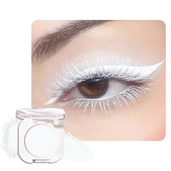 Single Matte Eye Shadow Palette Makeup, White Matte Eyeshadow for Women Halloween Birthday Party Wear, Monochrome Eye Shadow Makeup, Pigmented Waterproof Sombras Para Ojos, 26