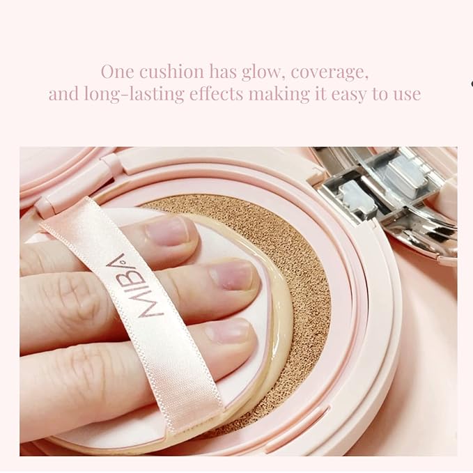 MIBA Ion Calcium Foundation Double Cushion RX 25 g / 0.88 oz Big Cushion SEASON 2 Long Lasting Effect for Dewy Skin. Skin moisturizing. Skin tightening relief. Fine coverage. Smooth adhesion (No 21)