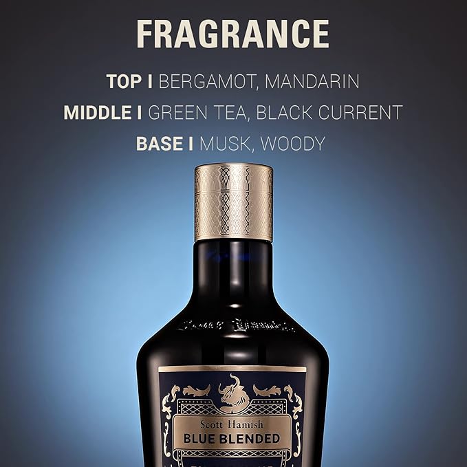 Scott Hamish Blue Blended Toner Essence - Men Facial Toner Essence with Hyaluronic Acid & Amino Acid - Hydrating Toner Restore Vitality – All in One Face & Aftershave, 6.09 fl.oz.