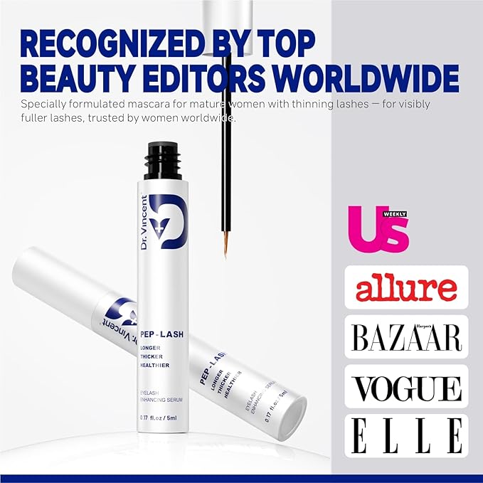 Lash Serum for Eyelash Growth, Eyelash Growth Serum Advanced Peptide Formula with 2.3× Absorption for Fuller, Thicker, Longer Lashes, Vegan & Cruelty-Free, Clinically Tested (5mL)