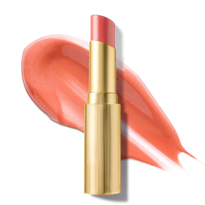 PARIS ROUGE de BIJOU Jewel Shine Lipstick – 274 ROSEA | Rosy Pink-Beige, Glossy Shine, Comfortable Hydration, Jewel Complex with Diamond • Ruby • Pearl Powders (344 CORALEA, 0.63 ounces)