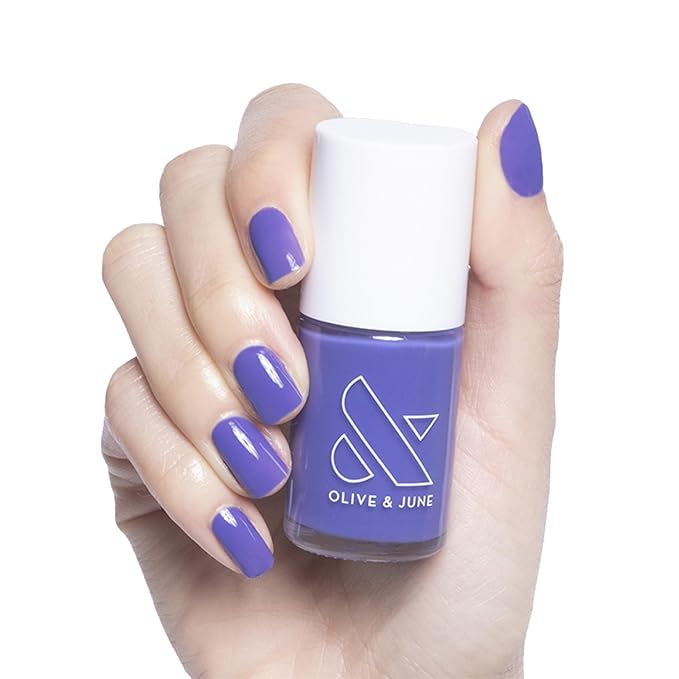 Olive & June Long Lasting Nail Polish | Plump Gel-Like Finish No Lamp Needed | Lasts up to 10 days | Salon-Quality at Home | 15-Free Vegan Cruelty-Free Chip-Resistant Shine | House of O&J Regal Purple