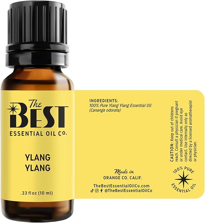 The Best Ylang Ylang Essential Oil Premium Grade- 100% Pure & Natural for Aromatherapy, Diffuser, Spa, Massage, Air Freshener- 10 ml (.33 fl oz)