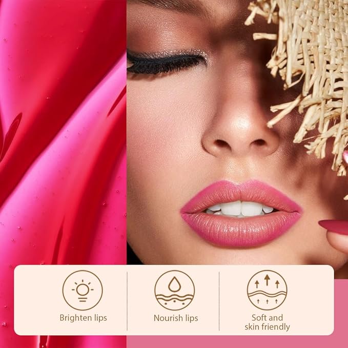 2Pcs Matte Liquid Lip Gloss Stain-Peel Off Lip Liner Tattoo, Long Lasting Peel Off Lip Stain,Waterproof & Transfer-Proof Lip Liner Peel Off Lip Gloss for All Skin Types (#00+#06)