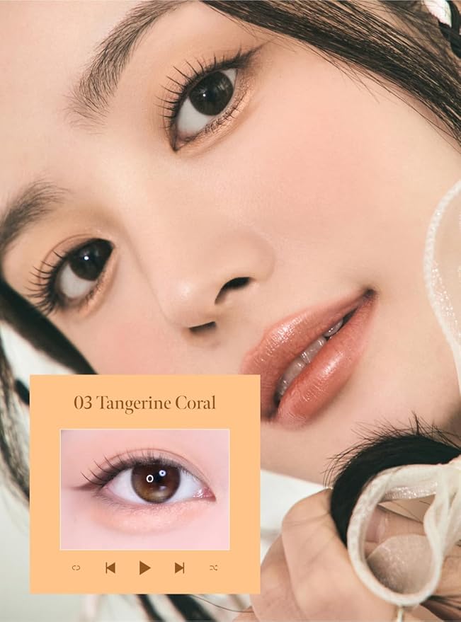 Idol AEGYO-SAL Maker 03 Tangerine Coral, 2-in-1 Under-Eye Highlighter and Contour Liner for Bright, Voluminous Eyes, Long-Lasting, Smudge-Proof Shimmer Stick with Natural Glow, Korean Beauty