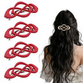 Vintage French Barrette Hair Clips, Hair Barrettes Hair Accessories for Women Girls, Elegant Retro Non Slip Clip with Classic Design Thick to Thin, Stylish Accessories Hair (Red, 4PCS)