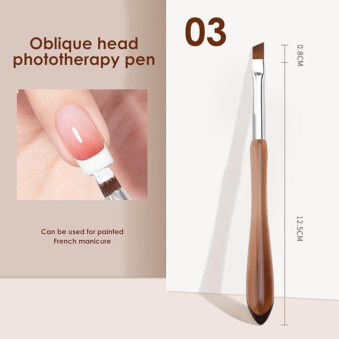 Oblique Head Nail Art Brush for French Tips & Creative Nail Designs, 03