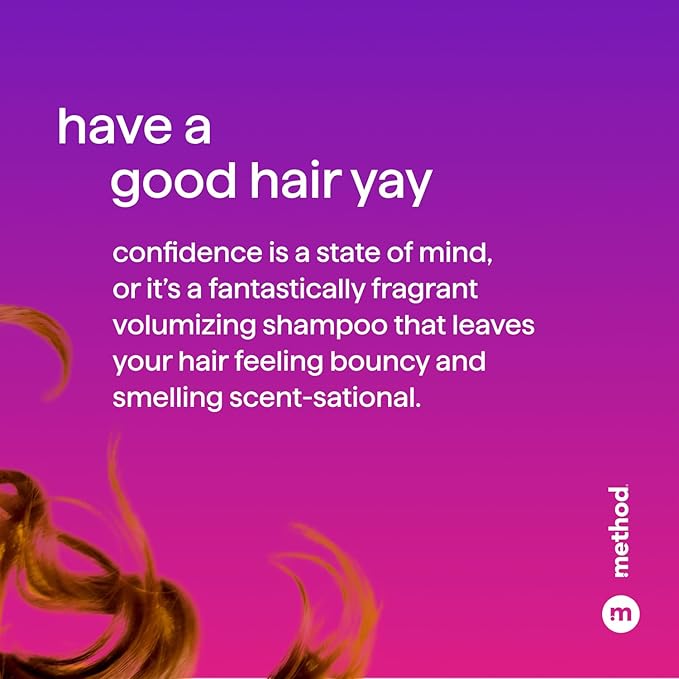 Method Volumizing Shampoo, Pure Peace with Rose, Peony, and Pink Sea Salt Scent Notes, Paraben and Sulfate Free, 14 oz (Pack of 1)