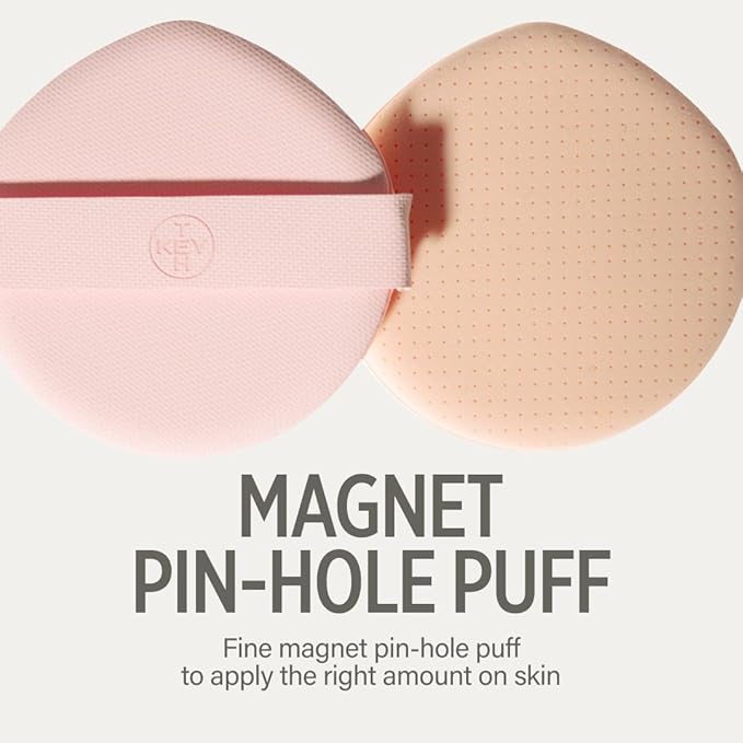 KEYTH PINK MAGNET CUSHION #03 PURE BEIGE (15G, 0.52 OZ.) / Magnetic Adherence, Dewy Radiance, 77% moisture essence, Glow Film Complex, Skin Film Polymer