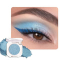 Sky Blue Single Metallic Shimmer Eyeshadow Makeup, Neutral Powde Eye Shadow for Women, Sky Blue Metallic Glitter Singles Eyeshadow Palette Pigmented Waterproof, Girls Monochrome Eyeshadows Gift