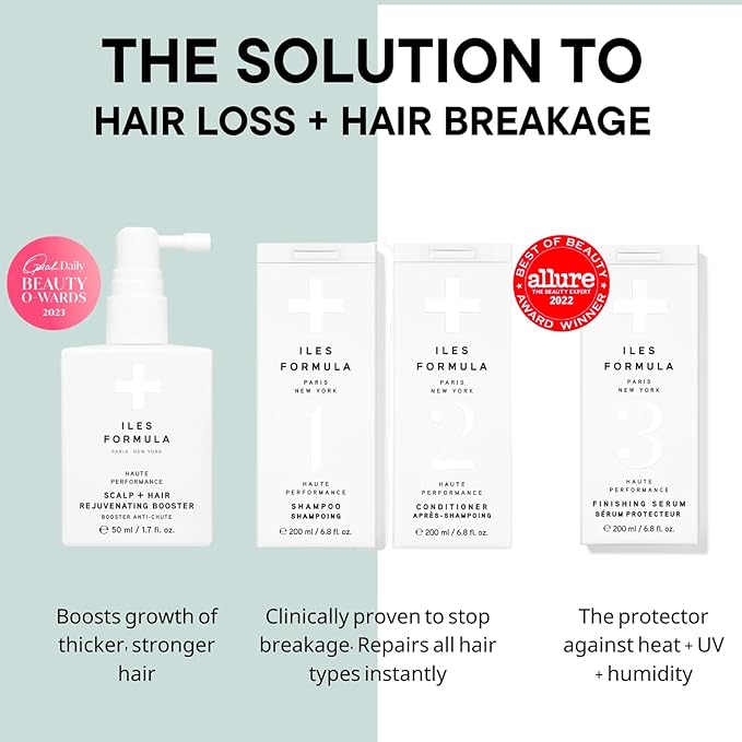 ILES FORMULA Mini Signature Collection – Moisturizing Travel Shampoo & Conditioner w/Mini Finishing Serum Blow Dry Cream for Dry, Damaged, Frizzy Hair - Salon Grade Anti-Frizz Hydrating Hair Care Set