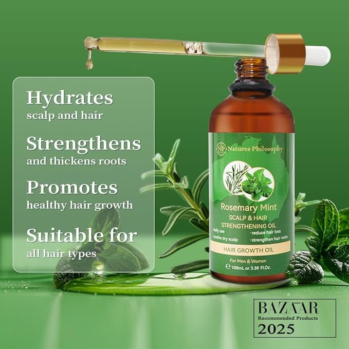 NP NATURES PHILOSOPHY Eyelash Growth Serum & Hair Growth Oil Set, Prostaglandin-Free Peptide Lash Serum and Aussie Rosemary Oil for Hair Growth, Thicker Fuller Lashes & Anti-Hair Loss for Men & Women