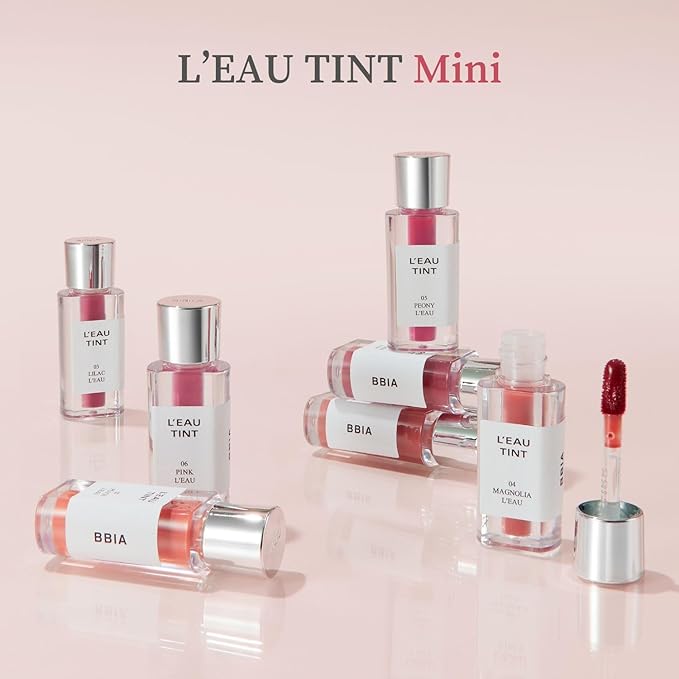 BBIA L’EAU Tint – Glossy & Glow Lip Stain, Watery Lip Tint, Non-Sticky, High Shine Finish, Long-lasting, Moisturizing, Lightweight, Natural, Daily Use, Vegan, Korean Lip Makeup (02 FLEUR L'EAU - MINI)