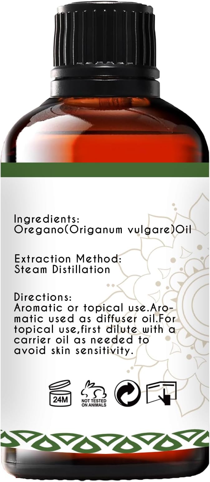Oregano Essential Oil 100% Pure & Natural – Undiluted for Aromatherapy, Skin Care, and Household - 1 Oz
