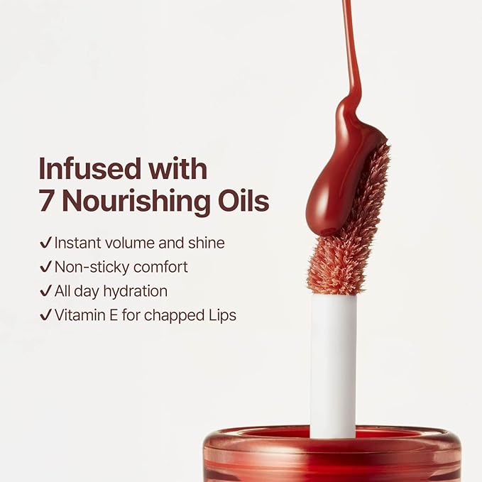 fwee 3D Voluming Gloss 70% (Rich) | Rozy 70% | High Shine, Non-Sticky Lip Gloss for Makeup | Long-Lasting, Moisturizing Gel Formula | 30%, 70% Pigment Options | 5.3g