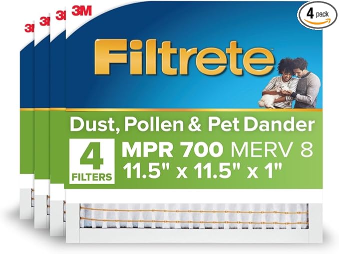 Filtrete 11.5x11.5x1 AC Furnace Air Filter, MERV 8, MPR 700, Tough on Pollen by Filtrete