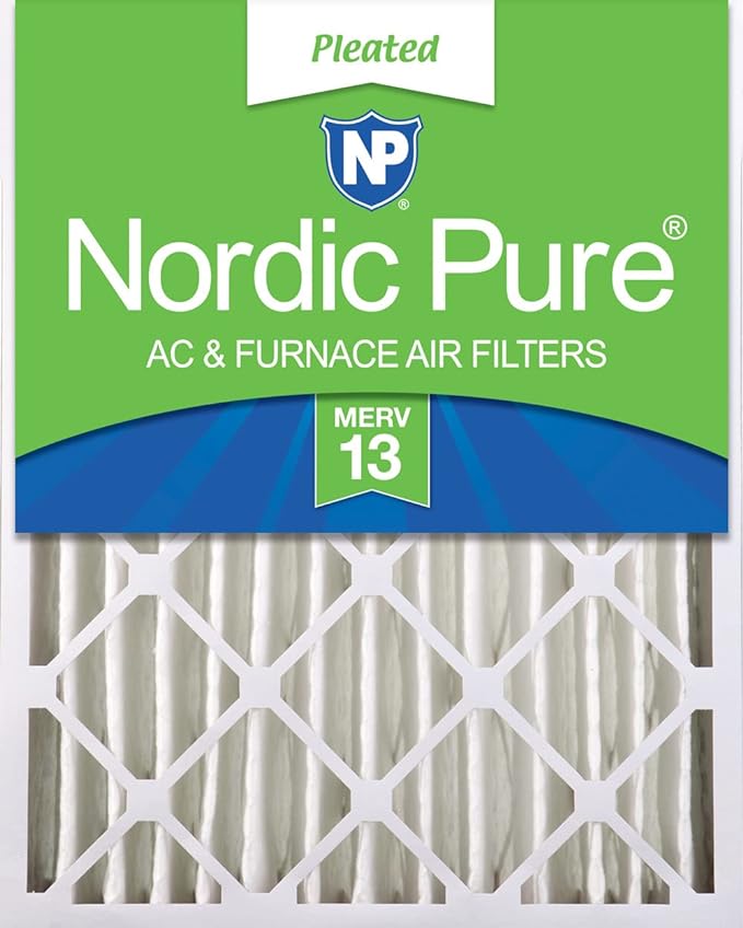 Nordic Pure 16x20x4 Pleated MERV 13 Air Filter 1 Pack by NordicPure