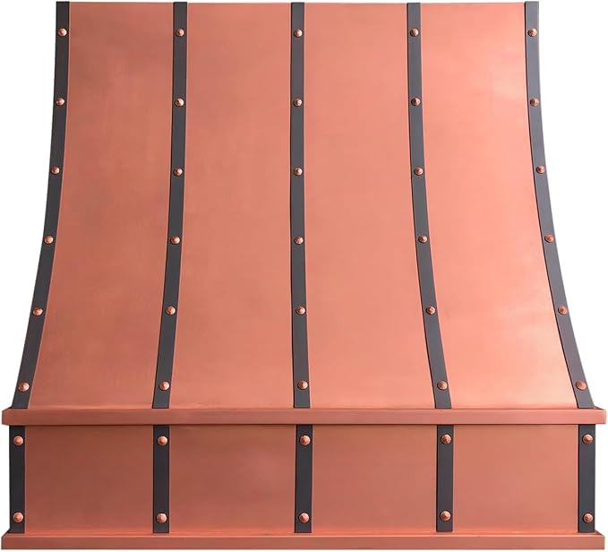 CT Copper Tailor Sloped Copper Vent Hood Island Mount, 1260 CFM Exhaust Fan by CTCopperTailor