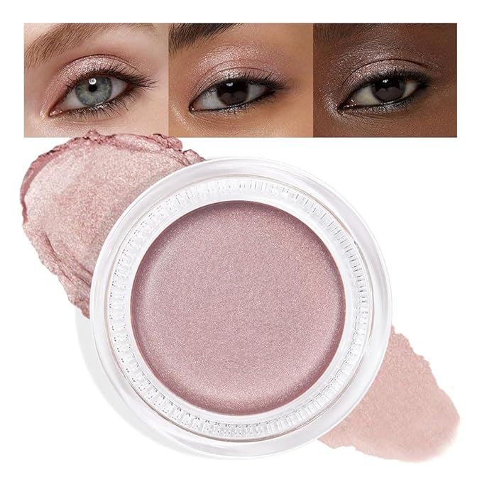 Cream Glitter Champagne Shimmer Metallic Eyeshadow Palette Makeup, Natural Single Mini Instant Holographic Eyeshadow For Women, Sombras Crema Para Ojos, Talc, Paraben&Cruelty Free, 17
