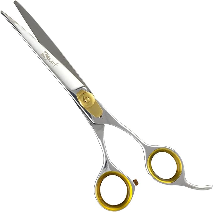 Sharf Gold Touch Pet Grooming Shears, 7.5 Inch Curved Shears, 440c Stainless Steal Japanese Shears, Pet Grooming Curved Scissors Dog Shears