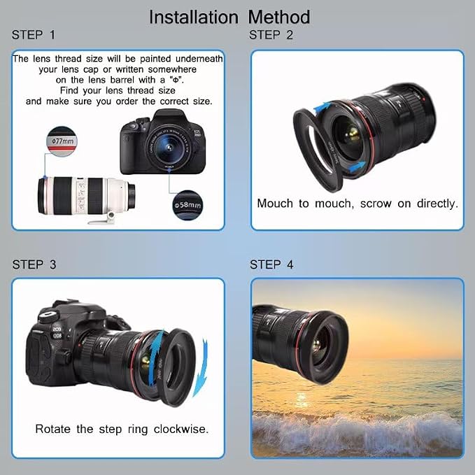 YAMAFOO 49mm to 62mm Step-Up Ring/Step Down Rings Filter Adapter - Image 9
