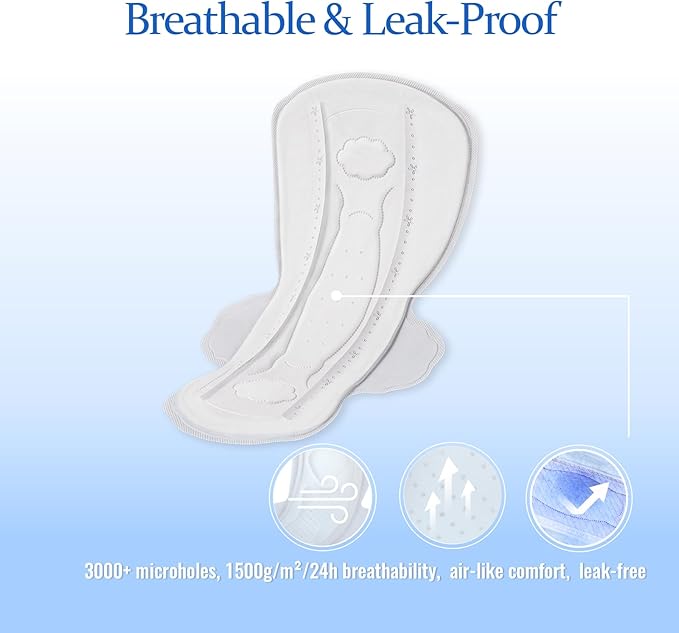 MODAL Pads for Women, Unscented Daily Thin Sanitary Pads for Period with Wings, 11.4 Inch(290 mm), Large, 12 Count