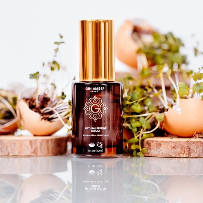 Gin Amber Beauty - Peptide Facial Serum – Firming & Tightening Skin Serum with Vitamin E for a Radiant Look (1 fl oz - 30 ml)