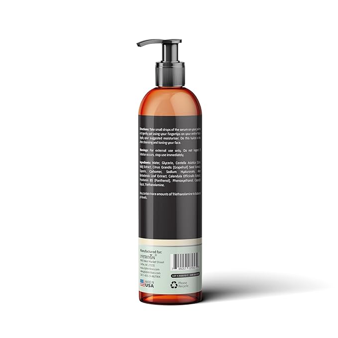 Lyfetrition Centella Asiatica Cica Serum - 12 Fl Oz Large Bottle - Anti-Aging Face Serum for Sensitive Skin Cream - Boosts Collagen Production Younger Skin